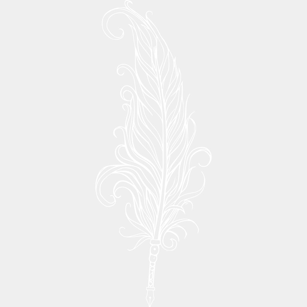 Black & White Quill - Writing DTF Transfers ready2transfer Light Color Design (See Imaging)