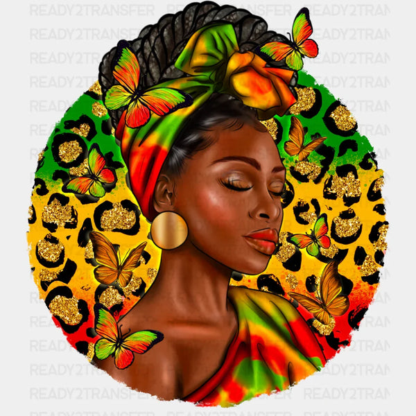Black Woman Leopard Design BLM DTF Transfer