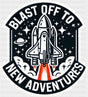 Blast Off To New Adventures - Minimal UV Sticker Permanent UV DTF Decal
