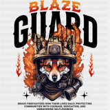 Blaze Guard Fox - Fire Department DTF Transfers ready2transfer Dark Color Design (See Imaging)