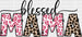 Blessed Mama Leopard DTF Transfer ready2transfer White