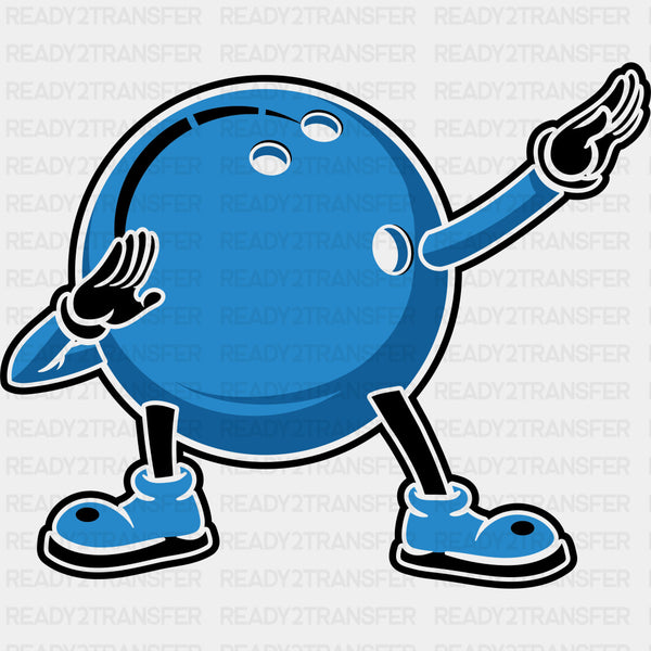 Blue Bowling Ball Dabbing - Bowling DTF Transfers