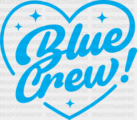 Blue Crew Heart Design - Gender Reveal Dtf Transfer