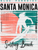 Blue Paradise Santa Monica Surfing Beach - Surfing DTF Heat Transfer ready2transfer Black