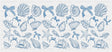 Blue Seashells - Summer Cup Wrap UV Sticker Permanent UV DTF Decal