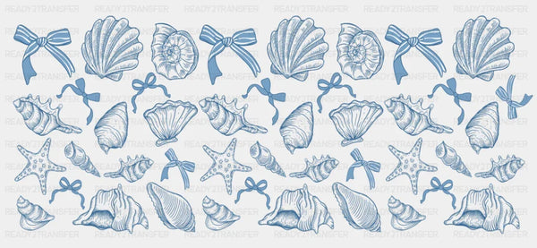Blue Seashells - Summer Cup Wrap UV Sticker Permanent UV DTF Decal