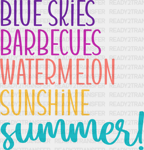 Blue Skies Barbecues Watermelon Summer Dtf Transfer