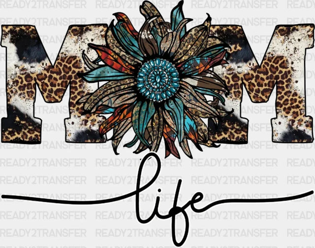 Blue Stone Mom Life DTF Transfer ready2transfer Black