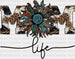 Blue Stone Mom Life DTF Transfer ready2transfer Black