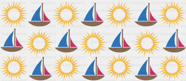 Boat & Sun - General Cup Wrap UV Sticker Permanent UV DTF Decal