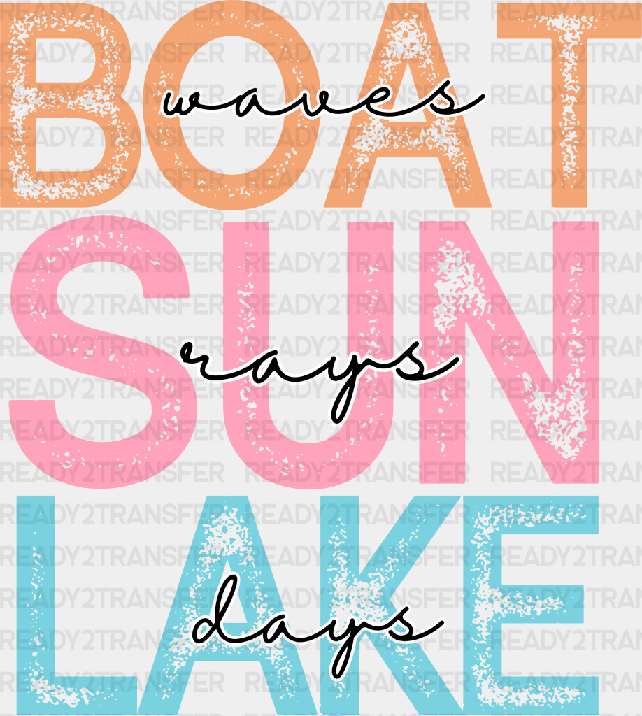 Boat Waves Sun Rays Lake Days - Boating Dtf Heat Transfer