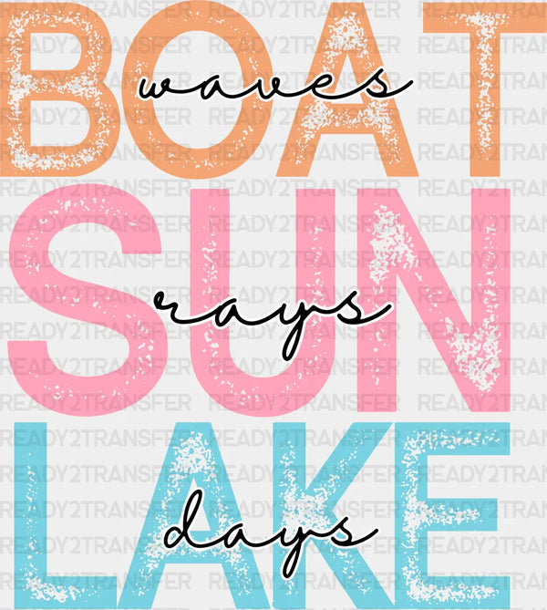 Boat Waves Sun Rays Lake Days - Boating DTF heat transfer