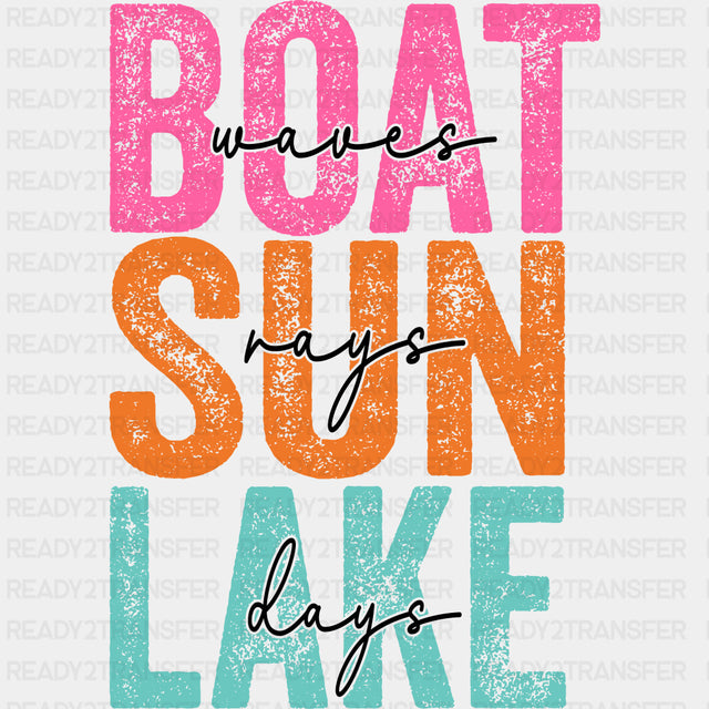Boat Waves, Sun Rays, Lake Days - Boating DTF Transfers ready2transfer Dark Color Design (See Imaging)