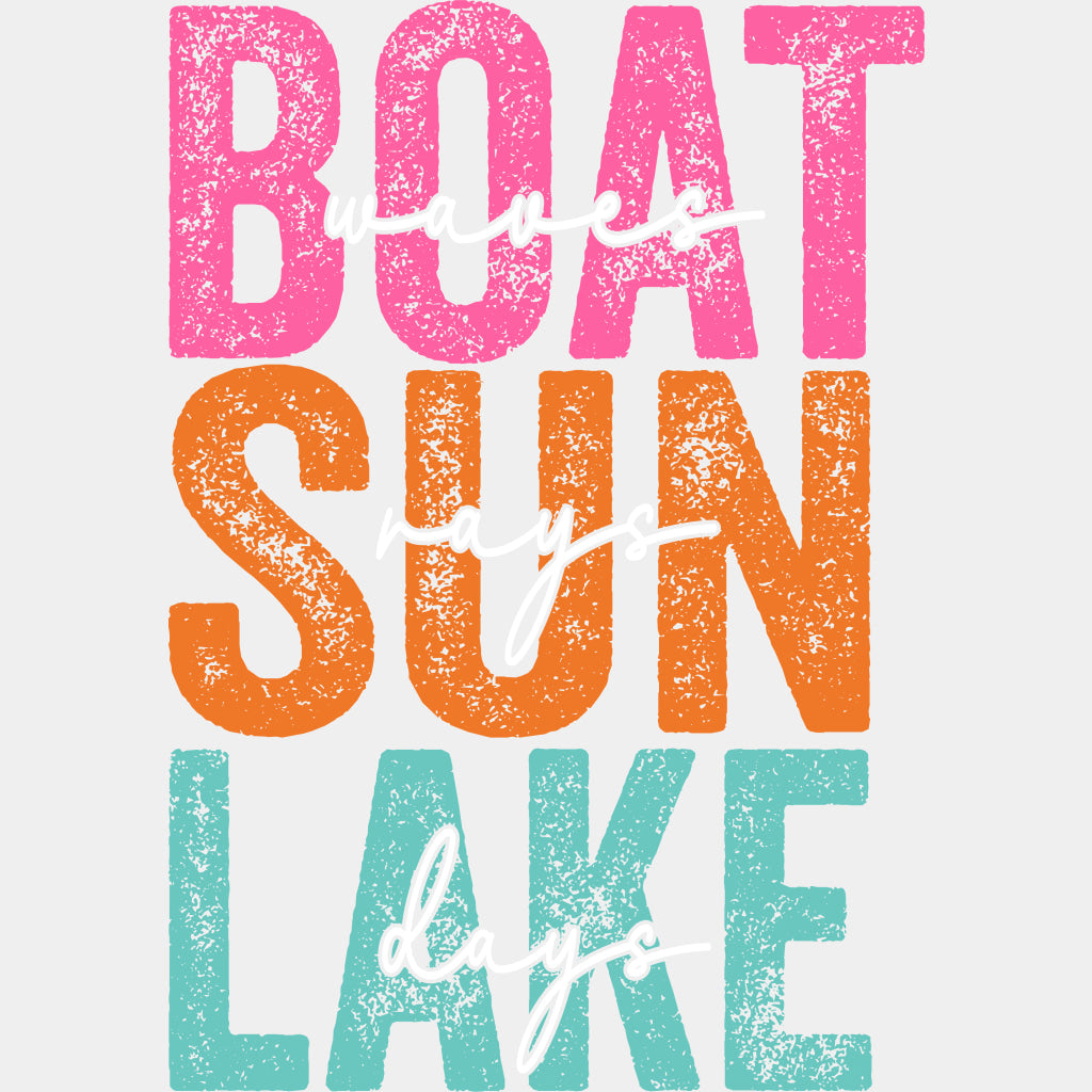 Boat Waves, Sun Rays, Lake Days - Boating DTF Transfers ready2transfer Light Color Design (See Imaging)
