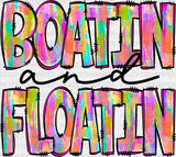 Boatin’ Floating Colorful Design - Boating Dtf Heat Transfer