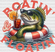 Boatin’ Floating Fish Design - Boating Dtf Heat Transfer