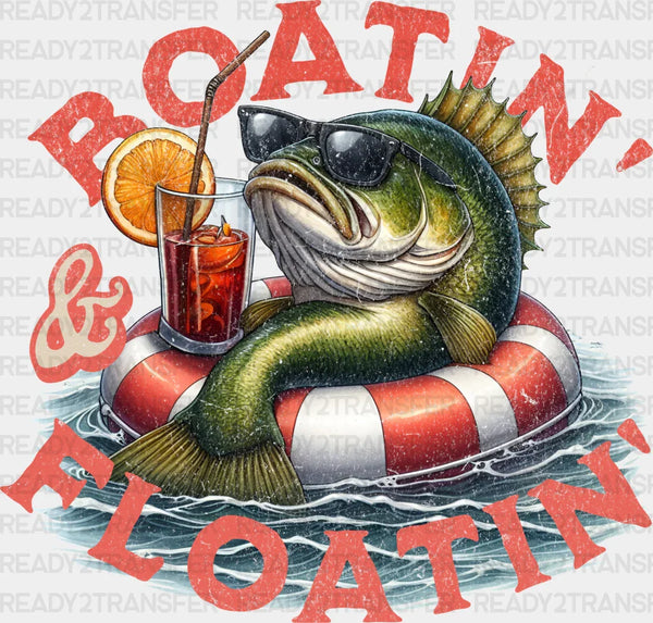 Boatin' Floating Fish Design - Boating DTF heat transfer