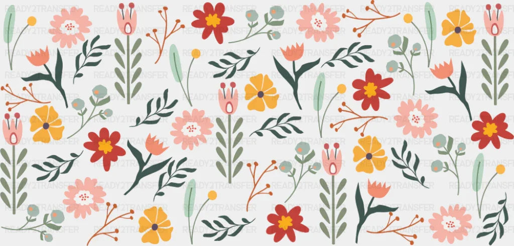 Boho Floral - General Cup Wrap UV Sticker Permanent UV DTF Decal