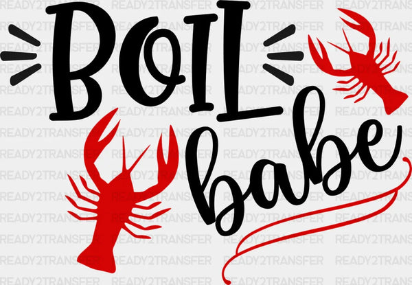 Boil Babe Crawfish Design - Crawfish Iron On DTF Transfer