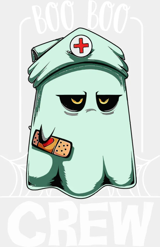 Boo Boo Crew - Halloween DTF Transfer Adult Unisex - S & M (10’’) / Light Color Design (See Imaging)