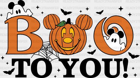 Boo To You Pumpkin - Halloween Dtf Transfer Adult Unisex S & M (10’’) / Dark Color Design (See