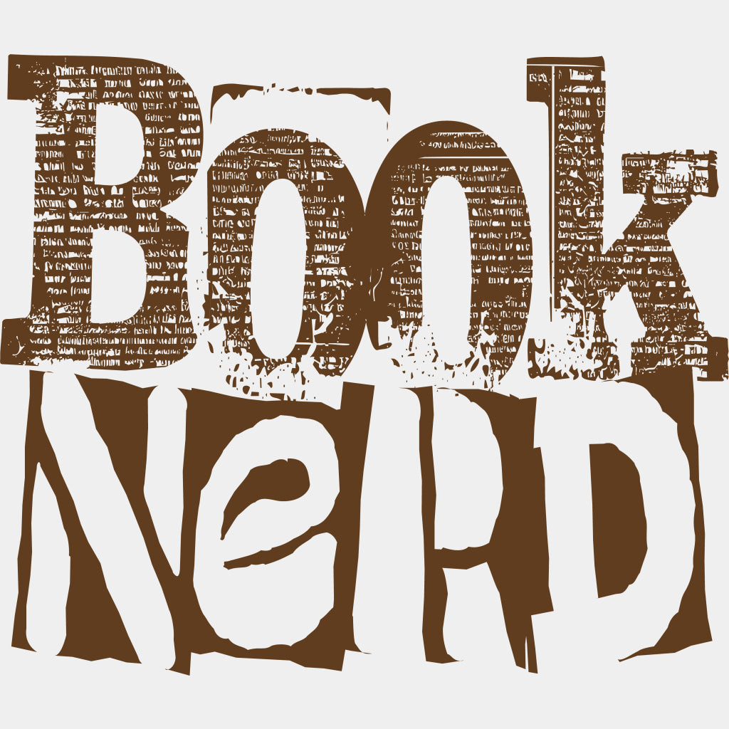 Book Nerd - Reading DTF Transfers ready2transfer Brown Color Design (See Imaging)