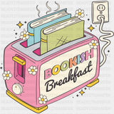 Bookish Breakfast - Reading DTF Transfers ready2transfer Dark Color Design (See Imaging)