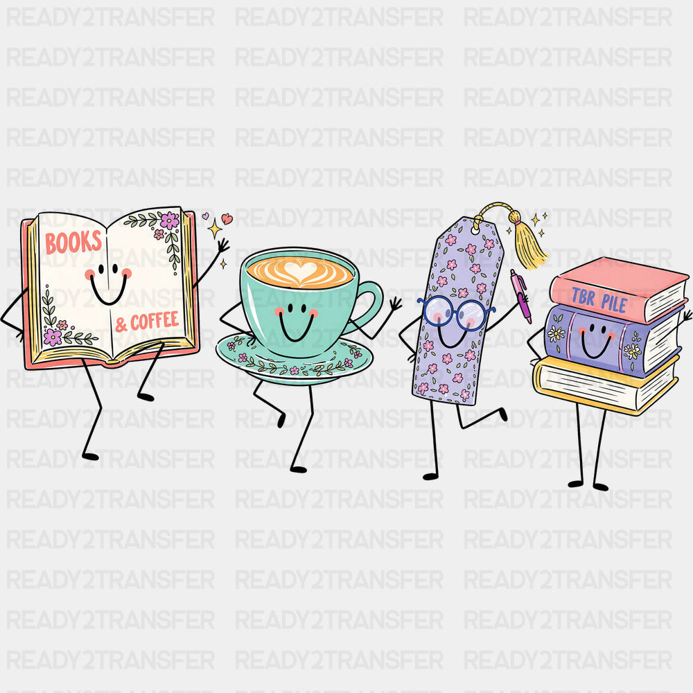 Books Candle Coffee - Reading DTF Transfers