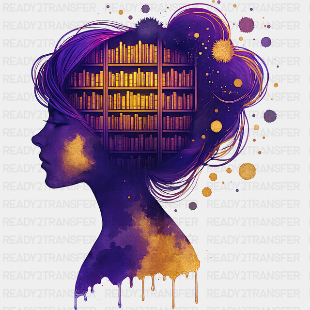 Books In Her Mind - Reading DTF Transfers ready2transfer
