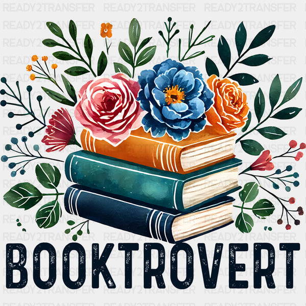 Booktrovert, Flowers - Reading DTF Transfers