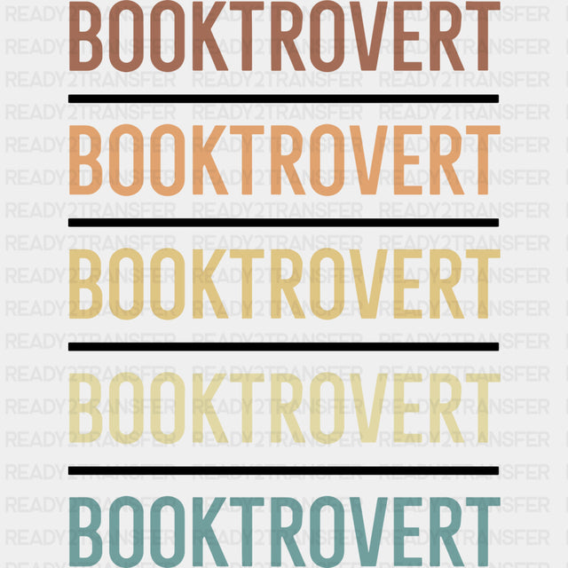 Booktrovert - Librarian DTF Transfers ready2transfer Dark Color Design (See Imaging)