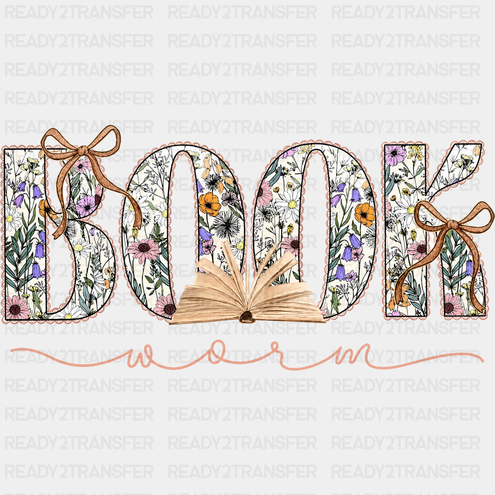 Bookworm Flowers - Reading DTF Transfers