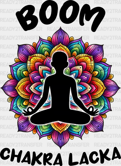 Boom Chakra Lacka - Yoga Dtf Heat Transfer Adult Unisex S & M (10’’) / Black