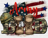 Boots Army Dad Design - Military Dtf Heat Transfer