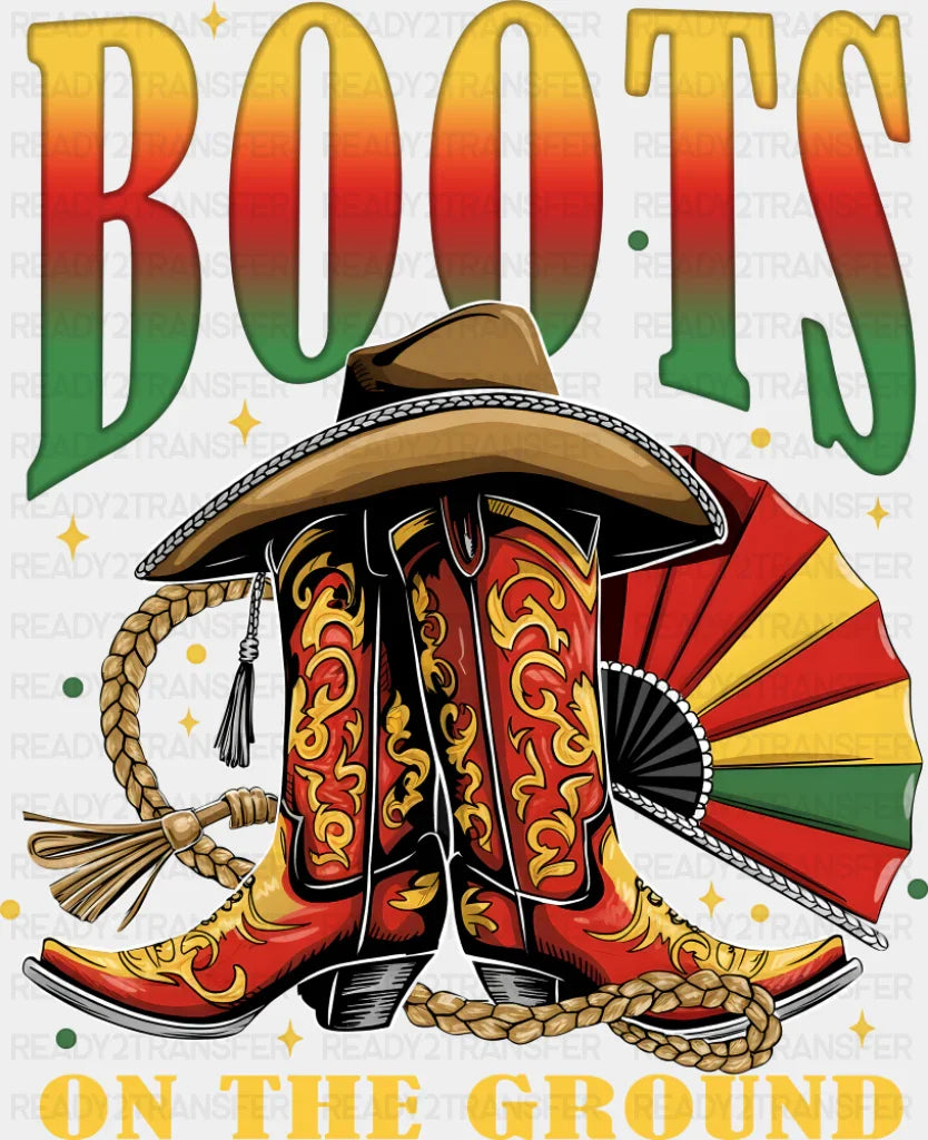 Boots On The Ground Cowboy Boots - Juneteenth DTF Transfer