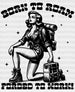 Born To Roam Forced To Work Woman Design - Hiking DTF heat transfer ready2transfer Black
