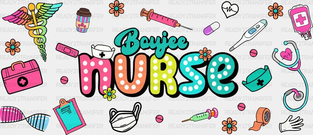 Boujee Nurse - Cup Wrap Uv Sticker Permanent Dtf Decal