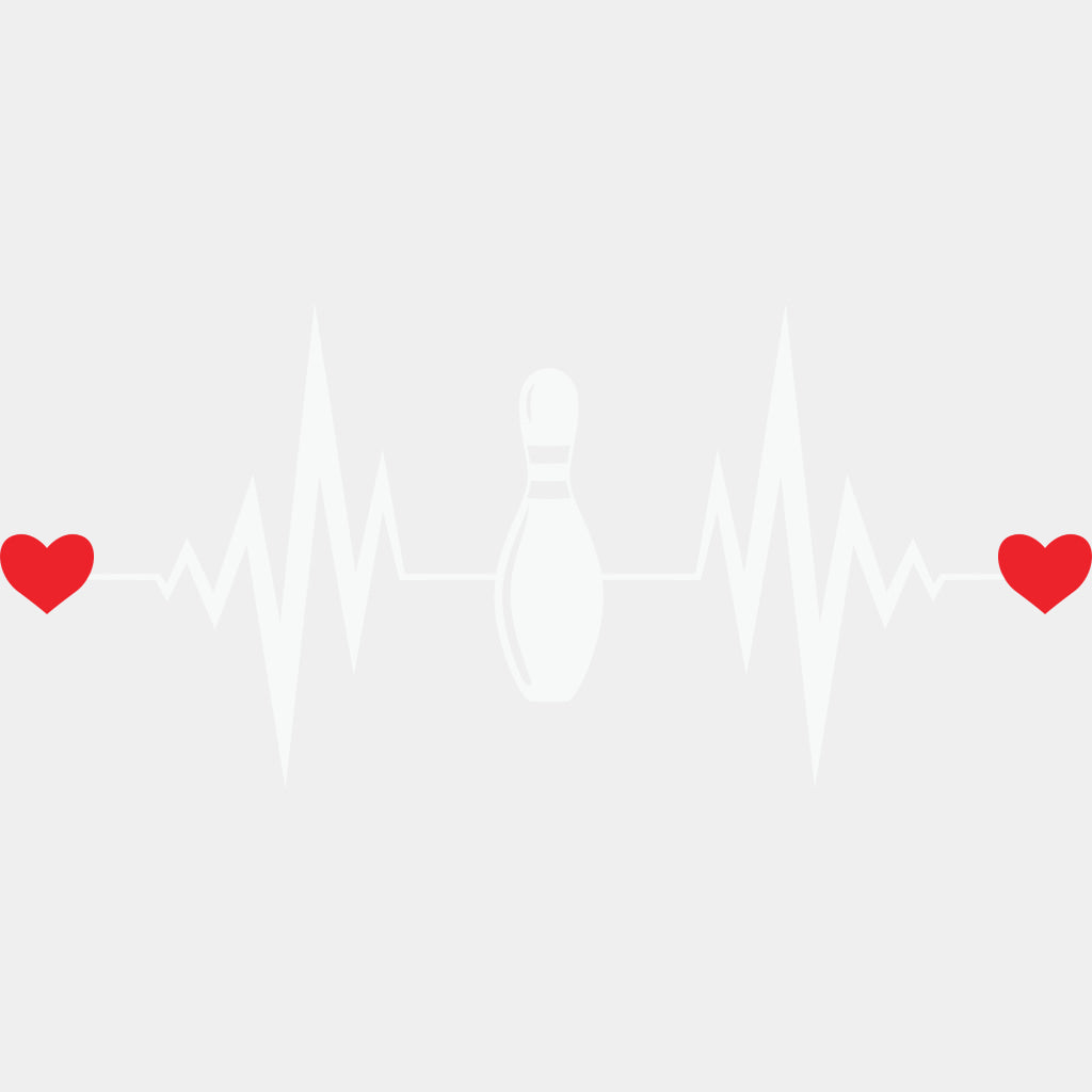 Bowling Pin ECG Line - Bowling DTF Transfers ready2transfer Light Color Design (See Imaging)