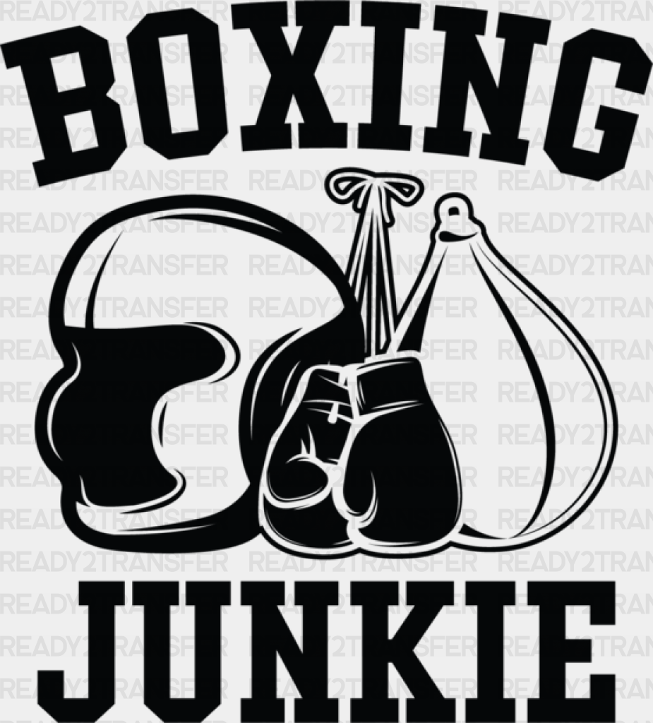 Boxing Junkie - Dtf Heat Transfer Adult Unisex S & M (10’’) / Black