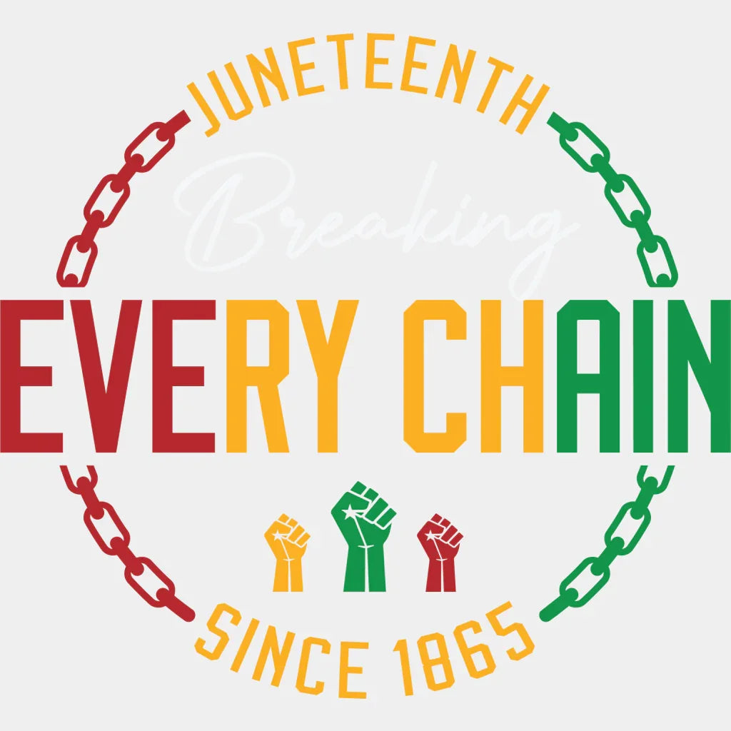 Breaking Every Chain Blm Dtf Transfer Adult Unisex - S & M (10’) / White