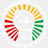 Breaking Every Chain Since 1865 Blm Dtf Transfer Adult Unisex - S & M (10’) / White