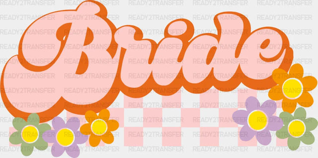 Bride Checkered Design - Bachelorette Iron On Dtf Transfer