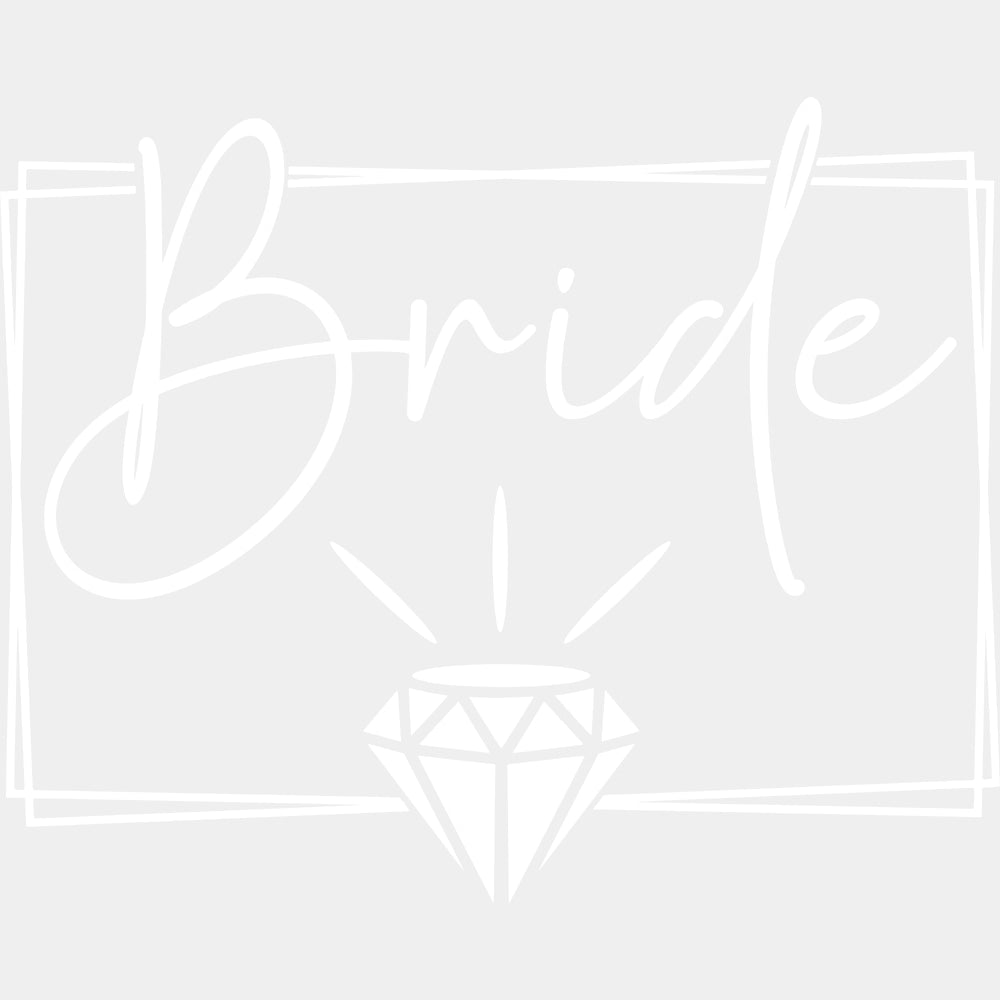 Bride, Diamond, Cursive B&W - Wedding Crew DTF Transfers ready2transfer Light Color Design (See Imaging)