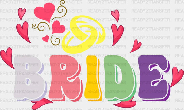 Bride Heart And Ring Design - Bachelorette Iron On DTF Transfer