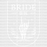 Bride Or Die Floral Dtf Transfer