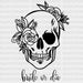 Bride Or Die Skull DTF Transfer ready2transfer Black