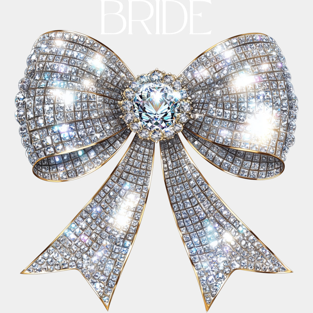 Bride Sparkling Ribbon - Bachelorette DTF Transfers ready2transfer Light Color Design (See Imaging)