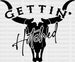 Bull GETTIN Hitched DTF Transfer ready2transfer Black