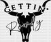 Bull GETTIN Rowdy DTF Transfer ready2transfer Black