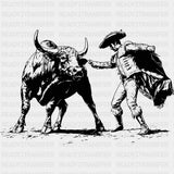 Bull & Matador - Animals DTF Transfers - Adult Unisex - S & M (10’’) / Dark Color Design (See Imaging)